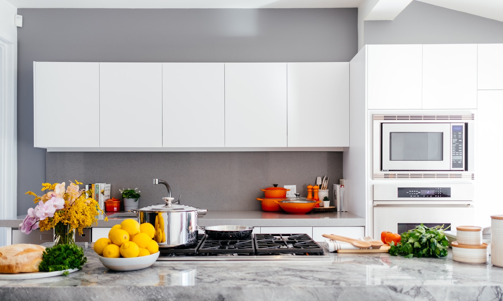 Bright shared kitchen with stove and counter space